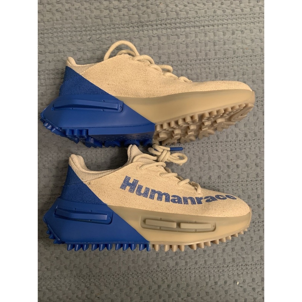 Men's adidas NMD S1‎ Mahbs x Pharrell Oatmeal Blue Humanrace HP2641 Size 6.5